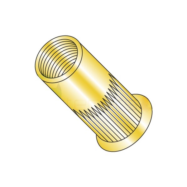 Newport Fasteners Rivet Nut, 1/4"-20 Thread Size, 0.445 in Flange Dia., 0.690" L, Steel, 1000 PK 725045 - main